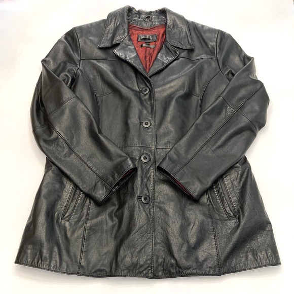 Wilsons Leather Jackets & Blazers - Vtg Wilsons Black Leather Jacket Womens XL Removable Lining Quilted 90s